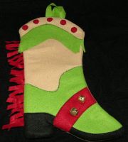 COWBOY BOOT Shape Christmas STOCKING - NEW